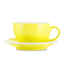 Load image into Gallery viewer, yellow cappuccino cup and saucer set