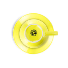 Load image into Gallery viewer, yellow cappuccino cup and saucer set