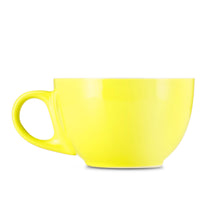 Load image into Gallery viewer, yellow 12 ounce latte cup and saucer set