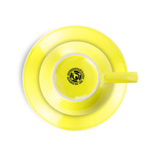 Load image into Gallery viewer, yellow 8 ounce latte cup and saucer