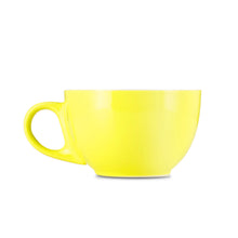 Load image into Gallery viewer, yellow 8 ounce latte cup and saucer
