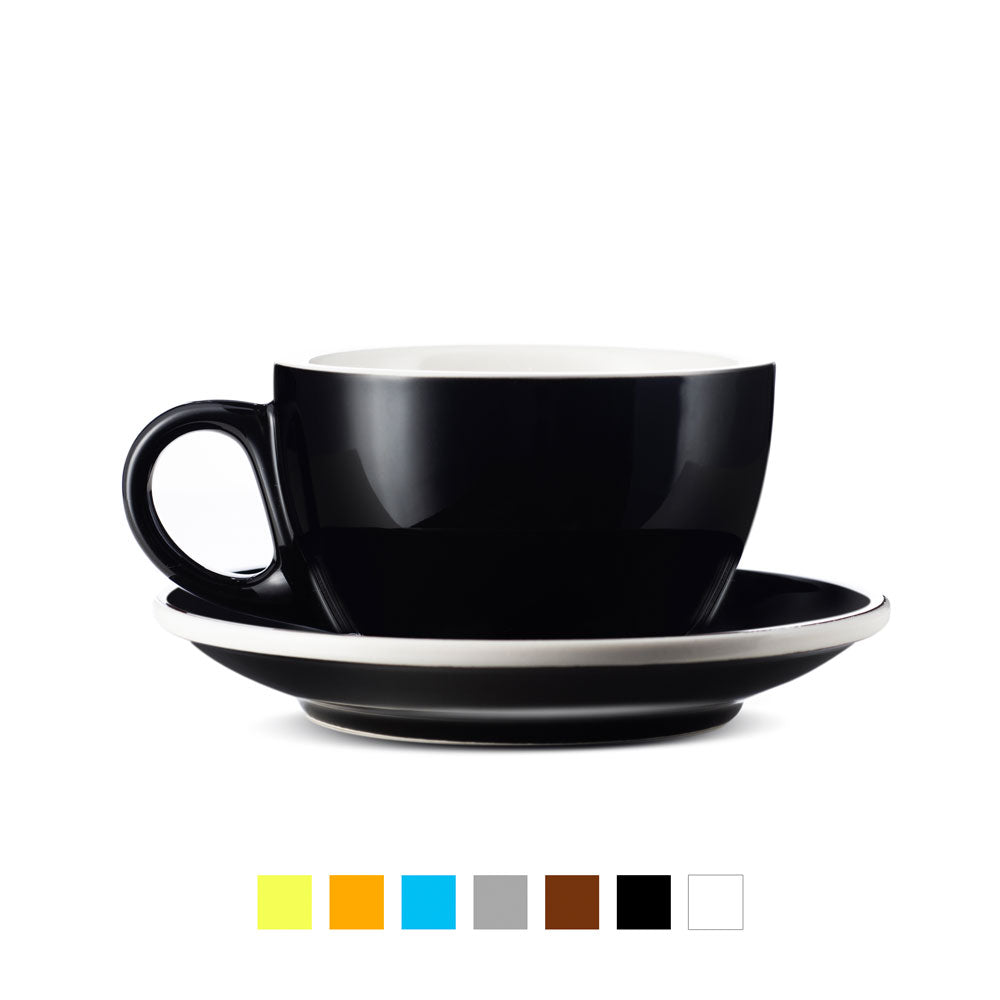Latte Cup & Saucer (8oz) Black