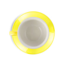 Load image into Gallery viewer, yellow 12 ounce latte cup and saucer set