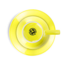 Load image into Gallery viewer, yellow 12 ounce latte cup and saucer set