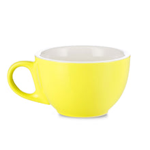 Load image into Gallery viewer, yellow 12 ounce latte cup and saucer set