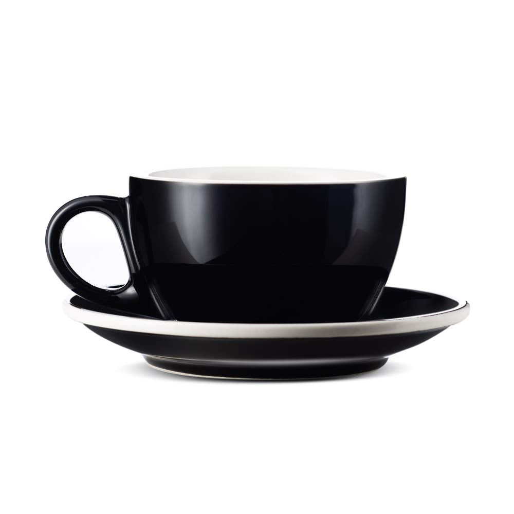 Latte Cups & Saucers (8oz) - Set of 2 – Barista Basics
