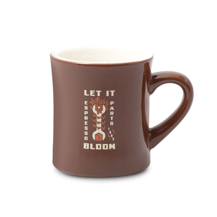 let it bloom brown diner mug